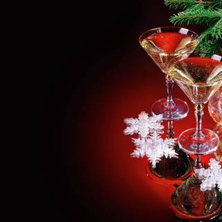 Christmas cocktail wallpaper