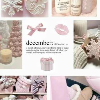 Christmas collage pink wallpaper