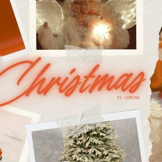 Christmas collage white wallpaper