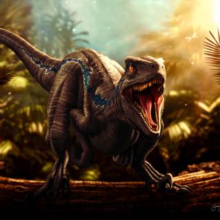 Blue dino Jurassic world wallpaper