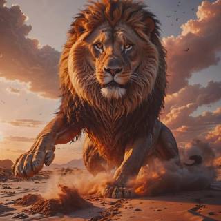 Magical spirit lion wallpaper