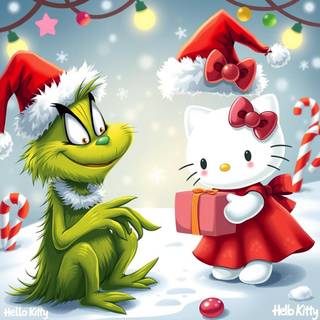 Grinch Hello Kitty wallpaper