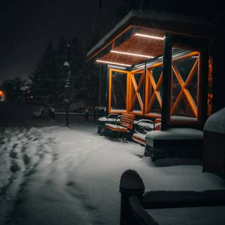 Winter bus stop wallpaper