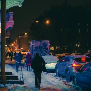 Winter bus stop wallpaper