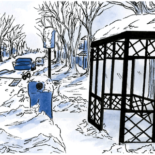 Winter bus stop wallpaper