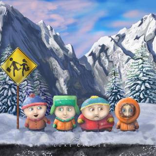 Winter bus stop wallpaper