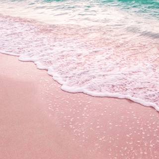 Pink sand beach wallpaper