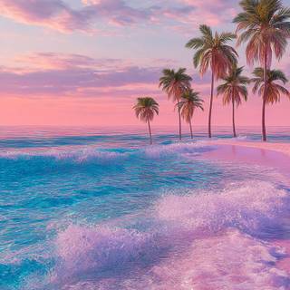 Pink sand beach wallpaper