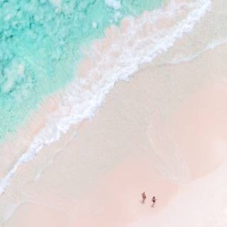 Pink sand beach wallpaper