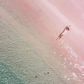 Pink sand beach wallpaper