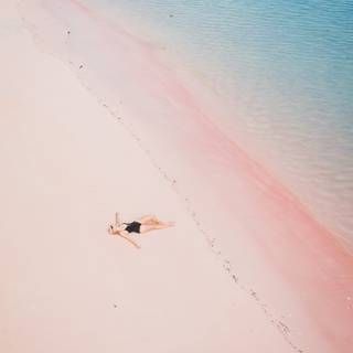 Pink sand beach wallpaper