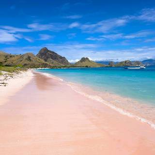 Pink sand beach wallpaper