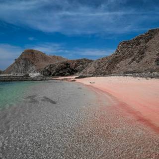 Pink sand beach wallpaper