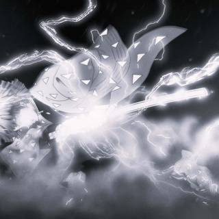 Zenitsu white wallpaper