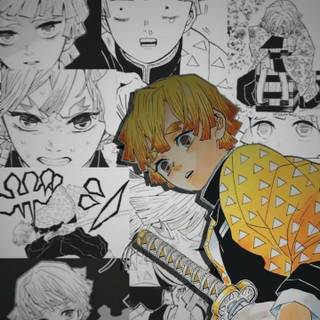 Zenitsu white wallpaper