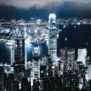 Dual monitor city wallpaper