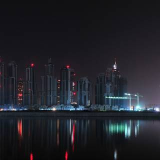 Dual monitor city wallpaper