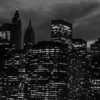 Dual monitor city wallpaper