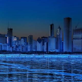 Dual monitor city wallpaper