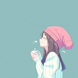 Anime girl minimalist wallpaper