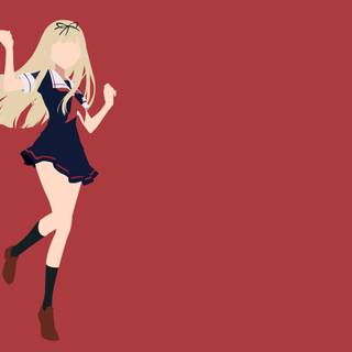 Anime girl minimalist wallpaper
