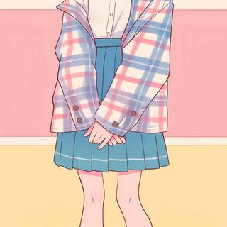 Anime girl minimalist wallpaper