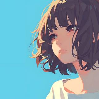 Anime girl minimalist wallpaper