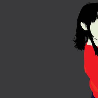 Anime girl minimalist wallpaper