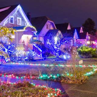 Christmas neighborhood wallpaper