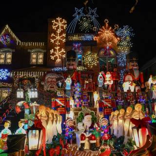 Christmas neighborhood wallpaper