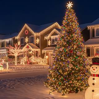 Christmas neighborhood wallpaper
