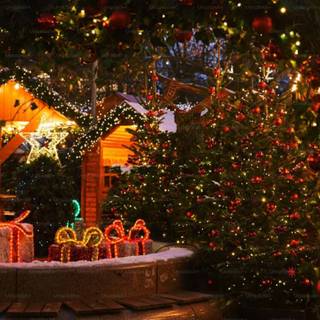 Christmas neighborhood wallpaper