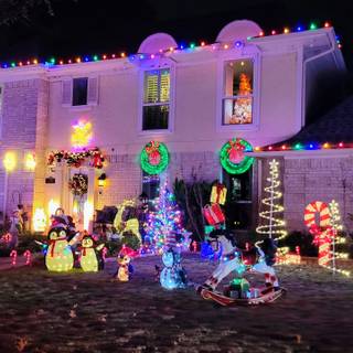 Christmas neighborhood wallpaper