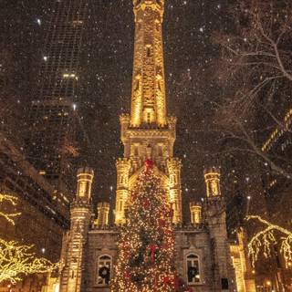 Christmas city 4k wallpaper