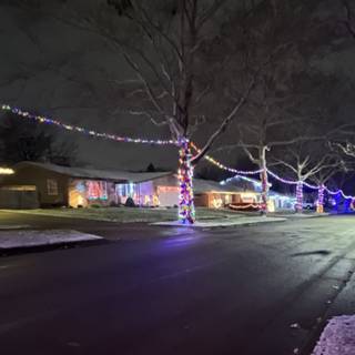 Christmas neighborhood wallpaper
