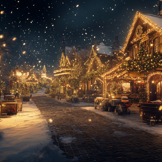 Christmas city 4k wallpaper