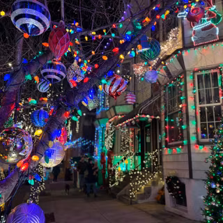 Christmas neighborhood wallpaper