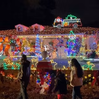 Christmas neighborhood wallpaper