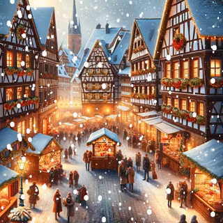 Christmas city art wallpaper