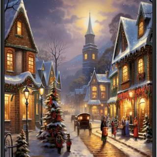 Christmas city art wallpaper