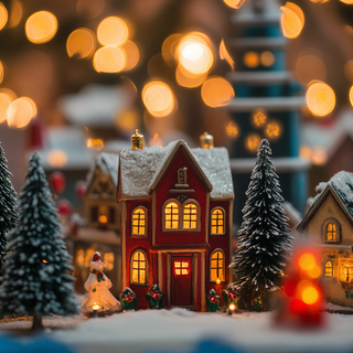 Christmas city 4k wallpaper