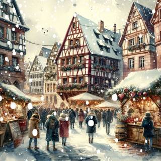 Christmas city art wallpaper