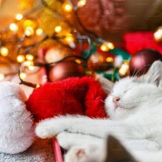 Christmas cats cute wallpaper