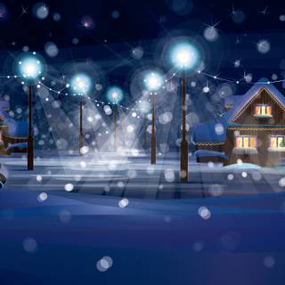 Christmas city 4k wallpaper