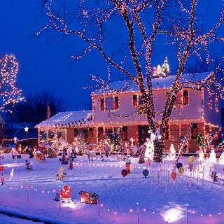 Christmas neighborhood wallpaper