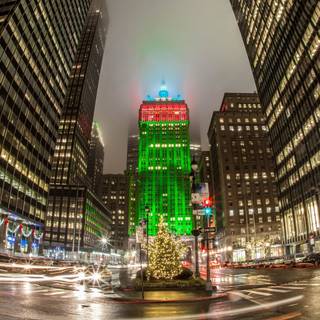 Christmas city 4k wallpaper