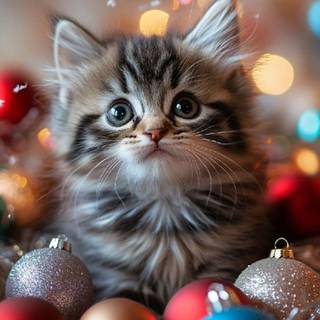 Christmas cats cute wallpaper