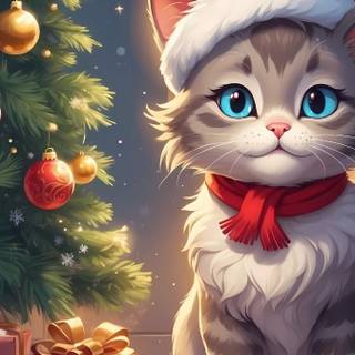 Christmas cartoon animals wallpaper