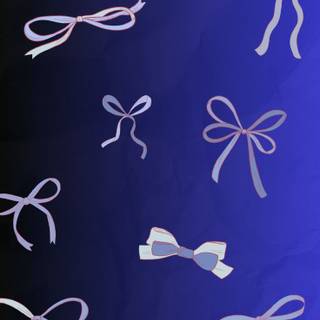 Christmas blue bow wallpaper