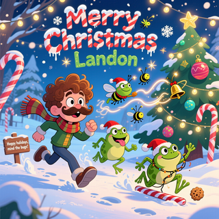 Christmas cartoon animals wallpaper
